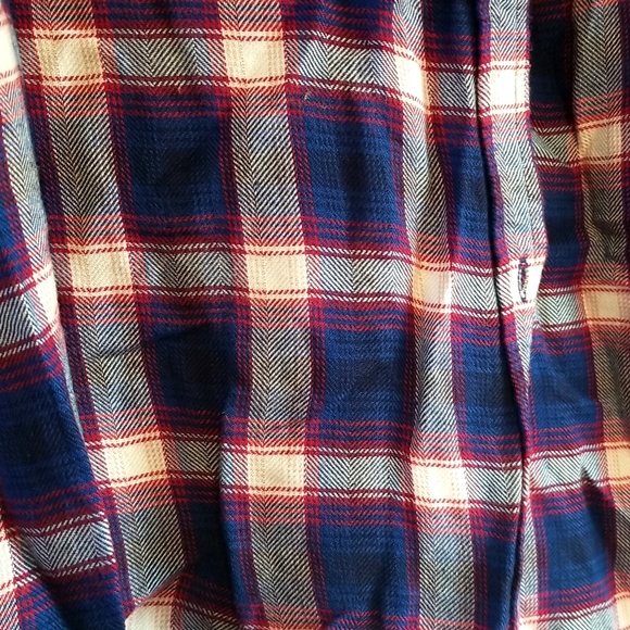 EUC Rails Plaid Top Button Up Cuffed Rolled Sleeves Sleeveless Flannel Rayon - Picture 2 of 8